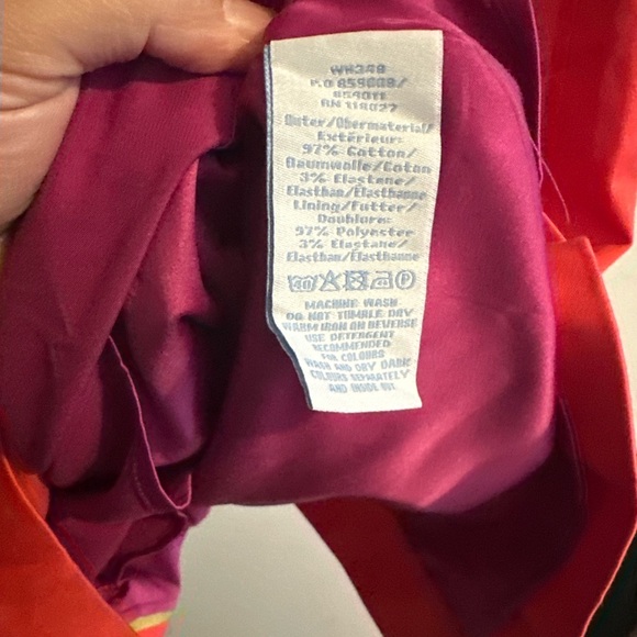 Boden Sleeveless Midi Dress | Cotton Stretch | Coral & Purple | Size 12 - Picture 5 of 7